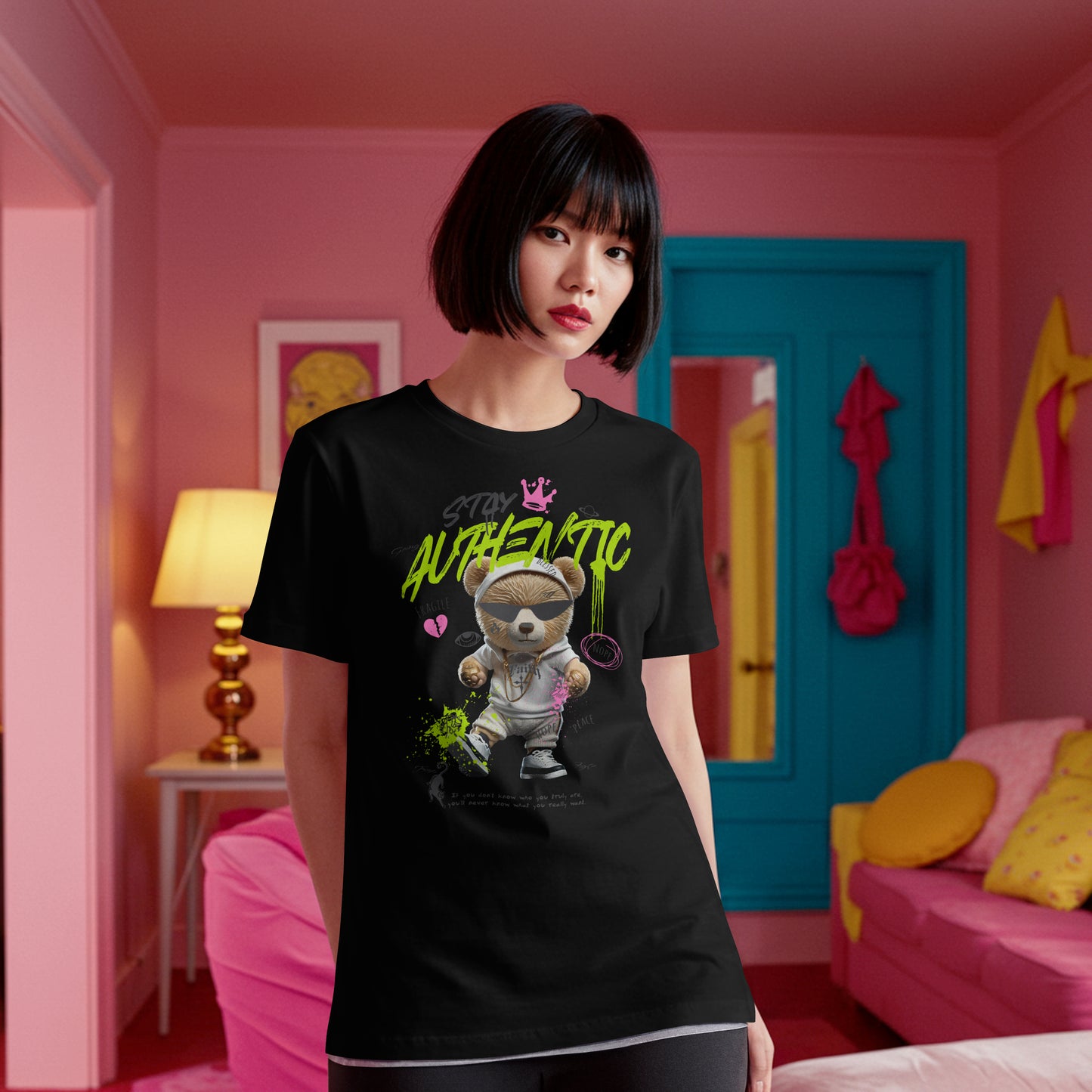 Cotton T-Shirt with Vibrant Graphic Print